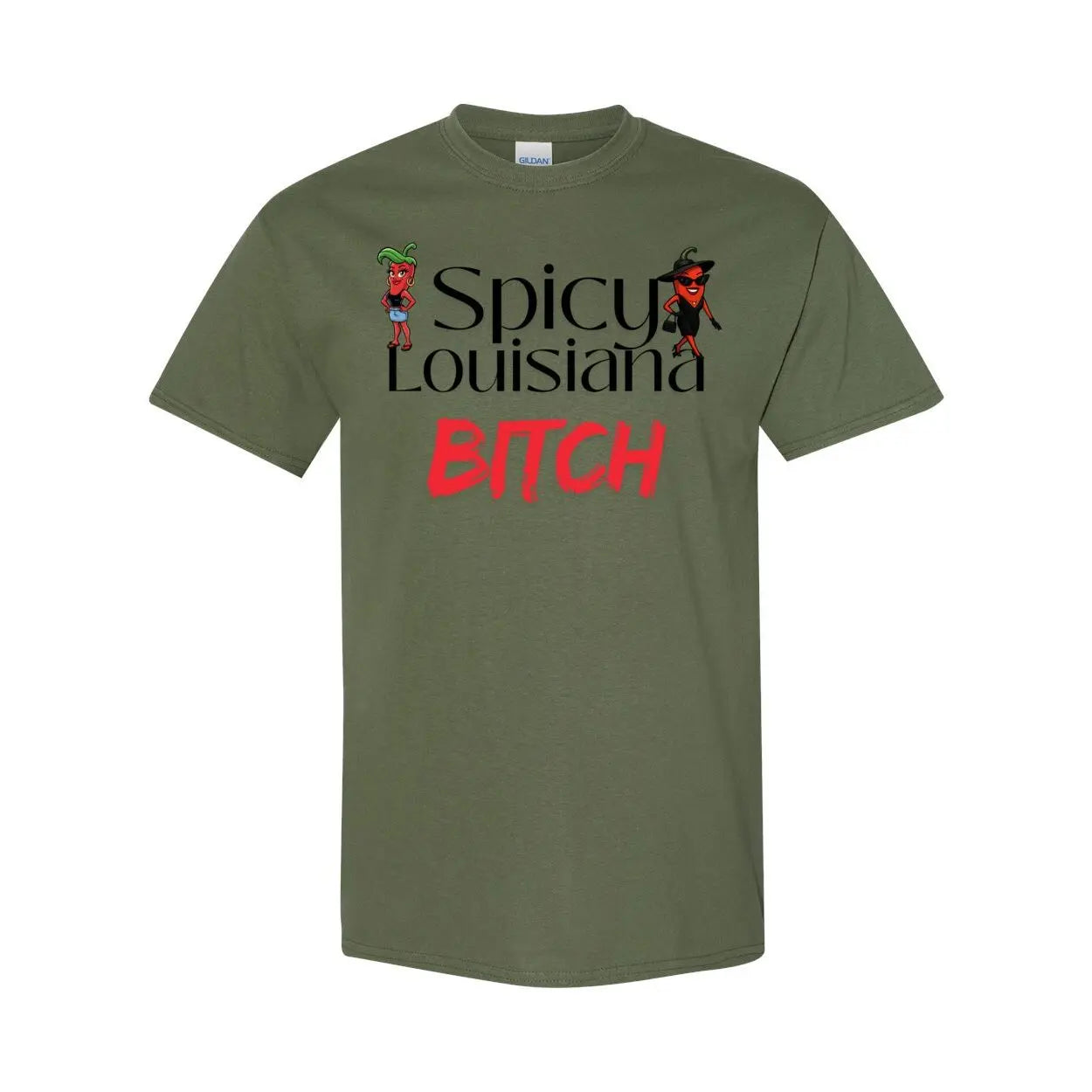 Louisiana Heritage Spicy Louisiana Bitch Heavy Cotton T-Shirt Print Melon Inc.