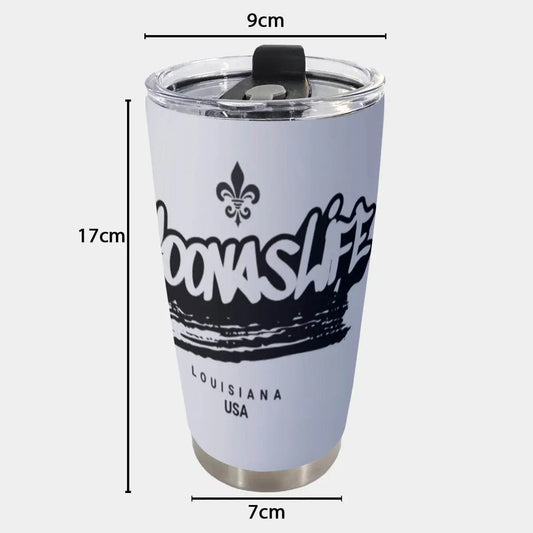 Louisiana Heritage Coonass Life 20oz Stainless Steel Tumbler - Insulated, Leak-Proof & Durable Custom Design Mug - The Broken French Door
