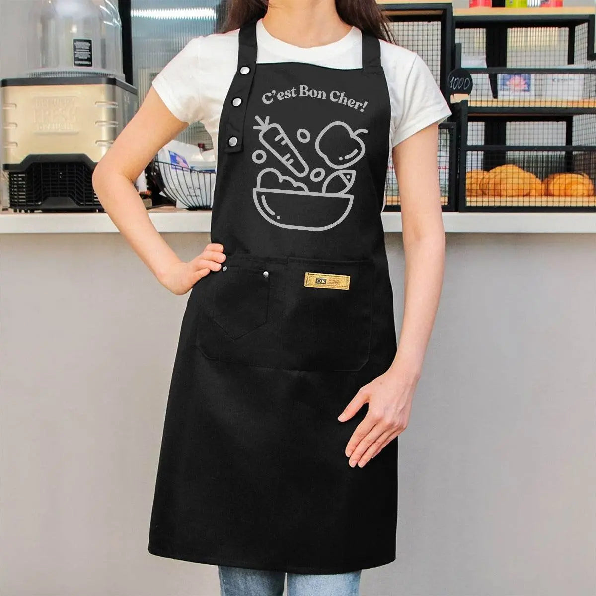 C'est Bon Cher Waterproof Apron With Pockets - The Broken French Door
