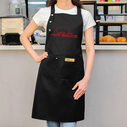 Spicy Like Hot Sauce Waterproof Apron With Pockets - The Broken French Door
