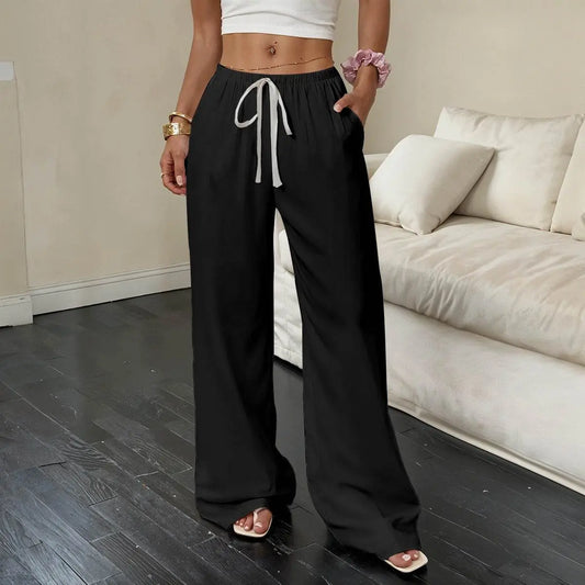 Black Women’s Straight-Leg Casual Pants - The Broken French Door