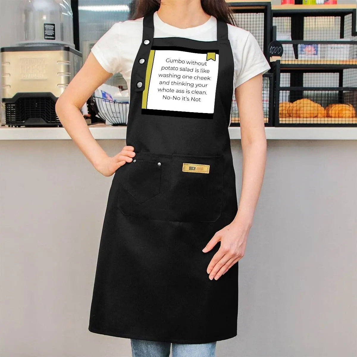 Gumbo w/out Potato Salad Waterproof Apron With Pockets - The Broken French Door