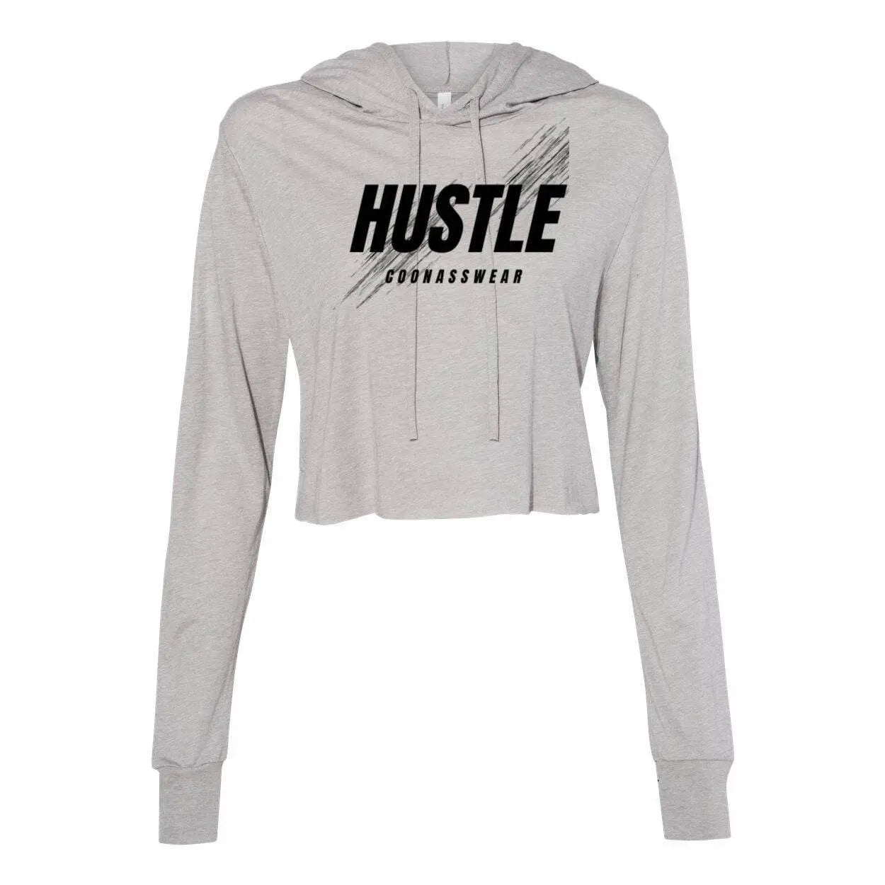 Hustle Cropped Long Sleeve Hoodie - The Broken French Door