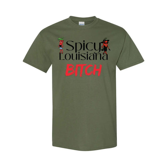 Louisiana Heritage Spicy Louisiana Bitch Heavy Cotton T-Shirt Print Melon Inc.