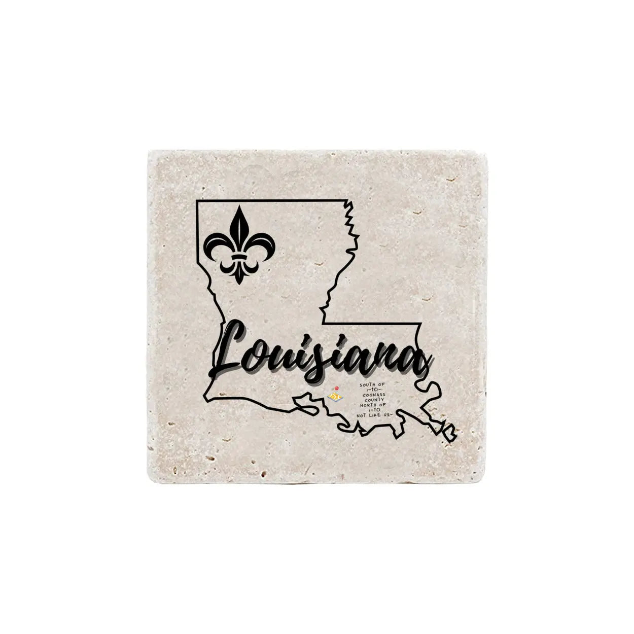Louisiana State Real Stone Coasters Print Melon Inc.