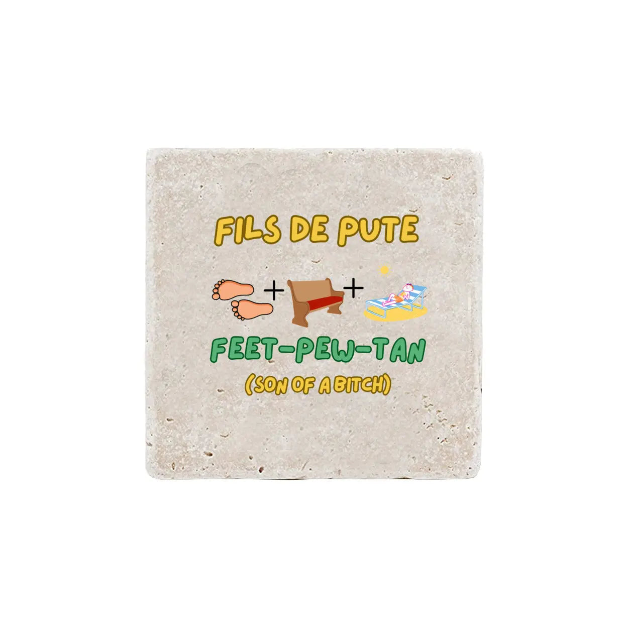 Fils De Pute Personalized Real Stone Coasters Print Melon Inc.