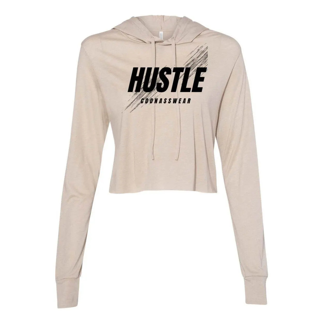Hustle Cropped Long Sleeve Hoodie - The Broken French Door