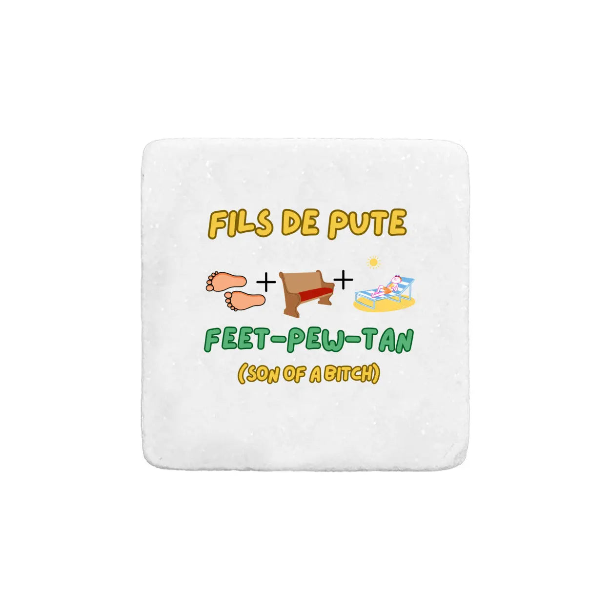 Fils De Pute Personalized Real Stone Coasters Print Melon Inc.
